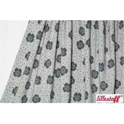 REST 1m Lillestoff Big Flowers schwarz - dunkelgrau